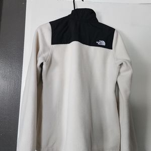 The North Face white/cream and black quarter zip